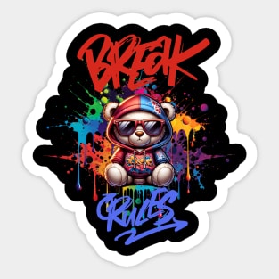 A Cool and Rebel Teddy Bear Sticker